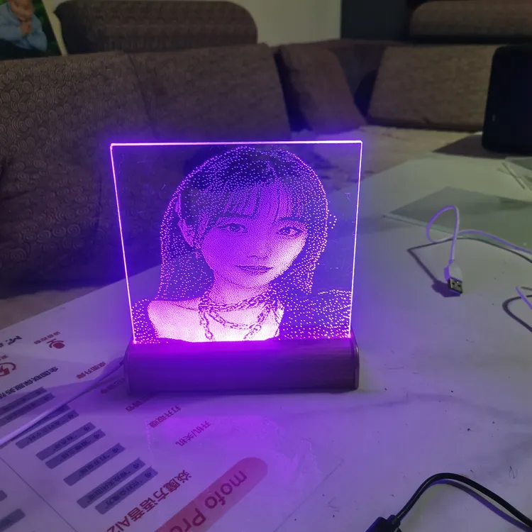 创意锤子画玻璃琉璃画像定制真人照片七夕送女友礼品