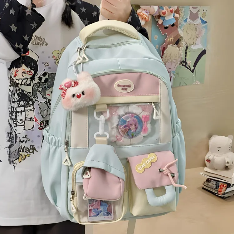 小清新减负学院风书包女初中生小学生大容量双肩包高中生百搭背包
