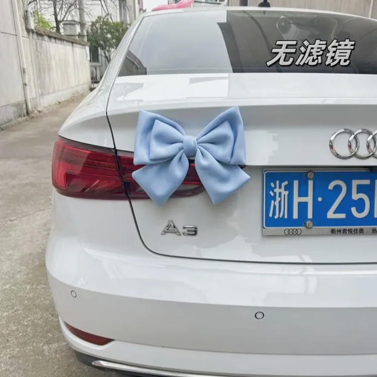 汽车蝴蝶结装饰摆件车尾挂件女生车贴饰品摩托车外车载玩偶