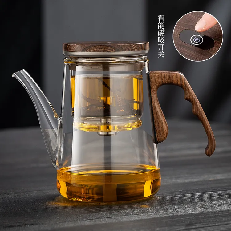 顶壶飘逸杯一键茶水分离无感磁吸家用茶水分离耐高温办公室泡茶器