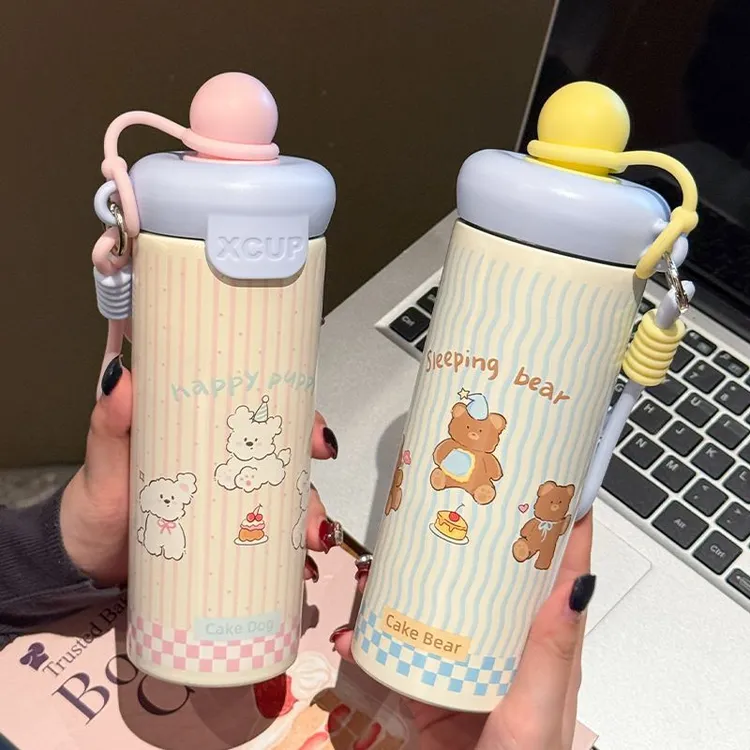 水杯女新款2025高颜值保温杯大容量吸管杯学生上学专用冰霸茶杯LX