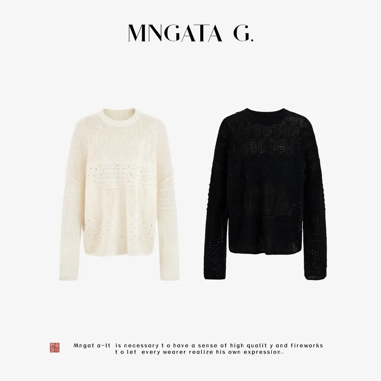MNGATA G.宫小妍【羊毛·月洒星河】秋冬新中式中国风羊毛衫5070467
