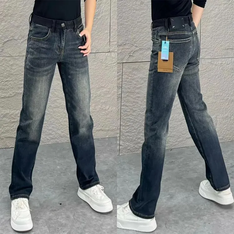 2025秋冬复古牛仔裤男士时尚显瘦直筒裤潮流百搭弹力高档休闲长裤