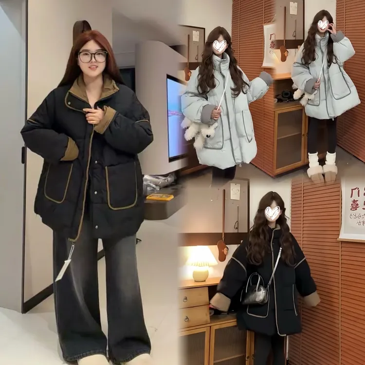 新款大码慵懒风韩版加厚通勤百搭过冬棉服外套