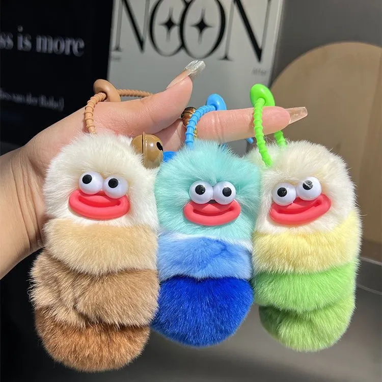獭兔毛毛虫毛绒可爱ins汽车挂件包包公仔钥匙扣玩偶丑萌挂饰