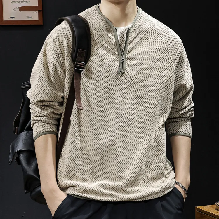 GTRT波浪纹路绒面2025新款男士卫衣潮牌宽松大码休闲长袖高端衣服