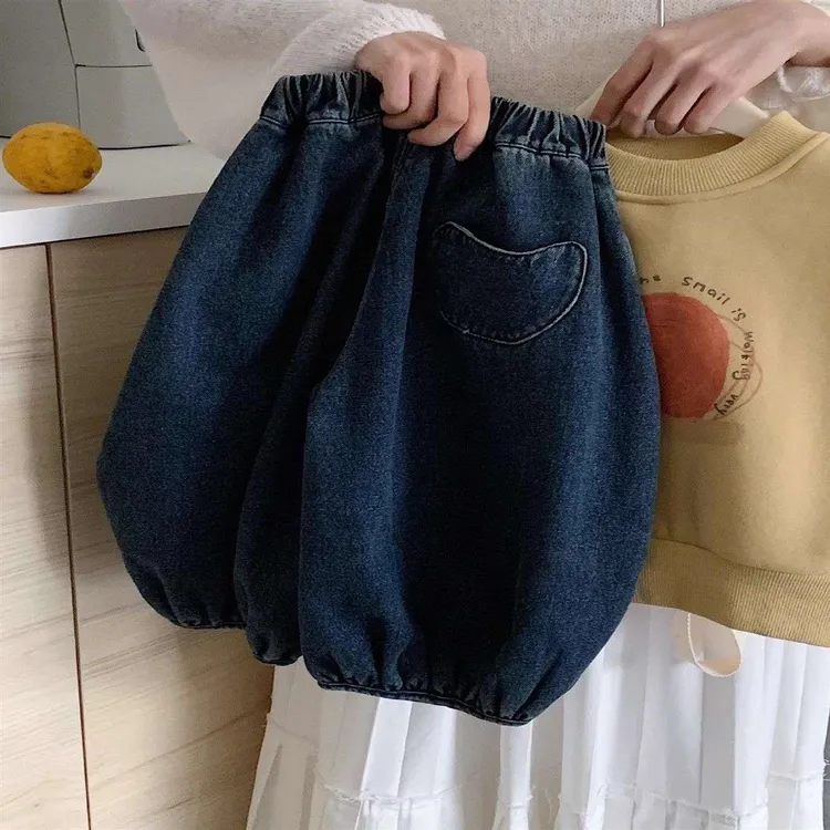 奥莱精选男童牛仔裤2025新款儿童洋气一体绒宽松牛仔裤儿童百搭复