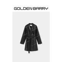 GOLDENBARRY|160039“独步”复古百搭长款皮衣