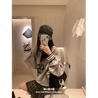 0+0=0【96号球衣】jennie同款棒球服卫衣女新款宽松慵懒上衣-8618#