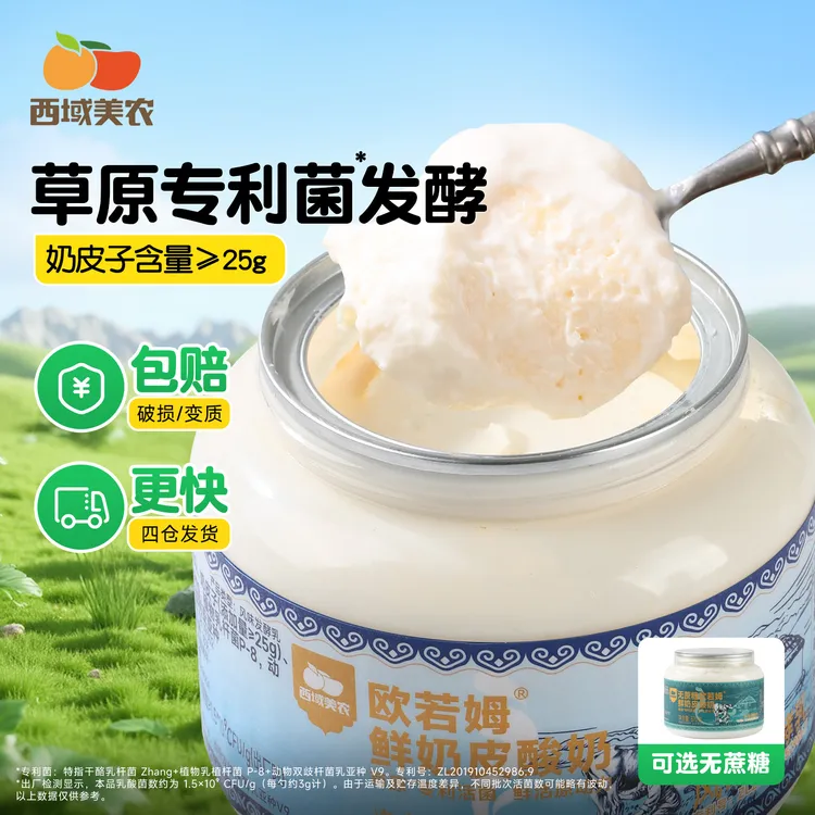 西域美农欧若姆奶皮子酸奶570gx2罐内蒙古奶制品特产非干噎酸奶