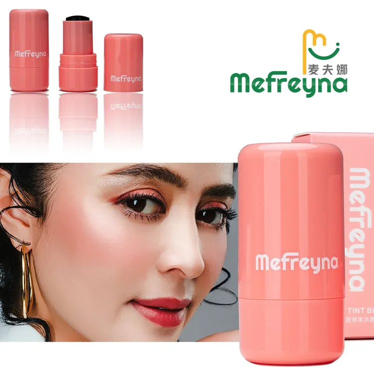 Mefreyna果冻唇颊眼三用腮红棒 持久不脱妆