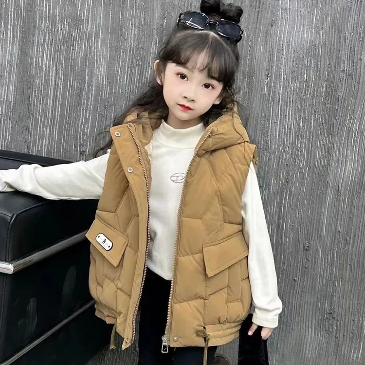 儿童秋冬季棉服马甲外穿新韩版连帽保暖百搭男女童休闲宽松版背心