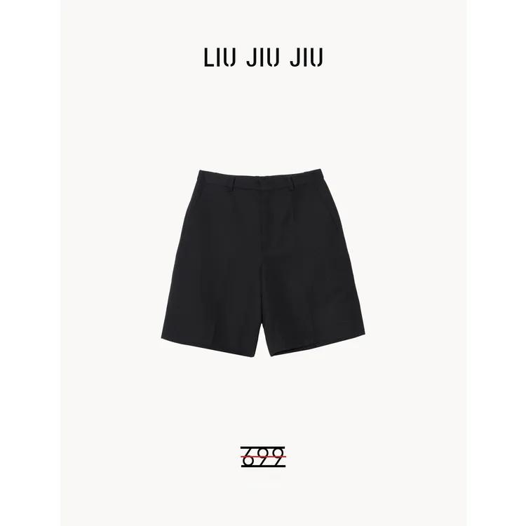 LIUJIUJIU 欧货秋冬显瘦五分裤女士高腰西装休闲直筒短裤DK5098L