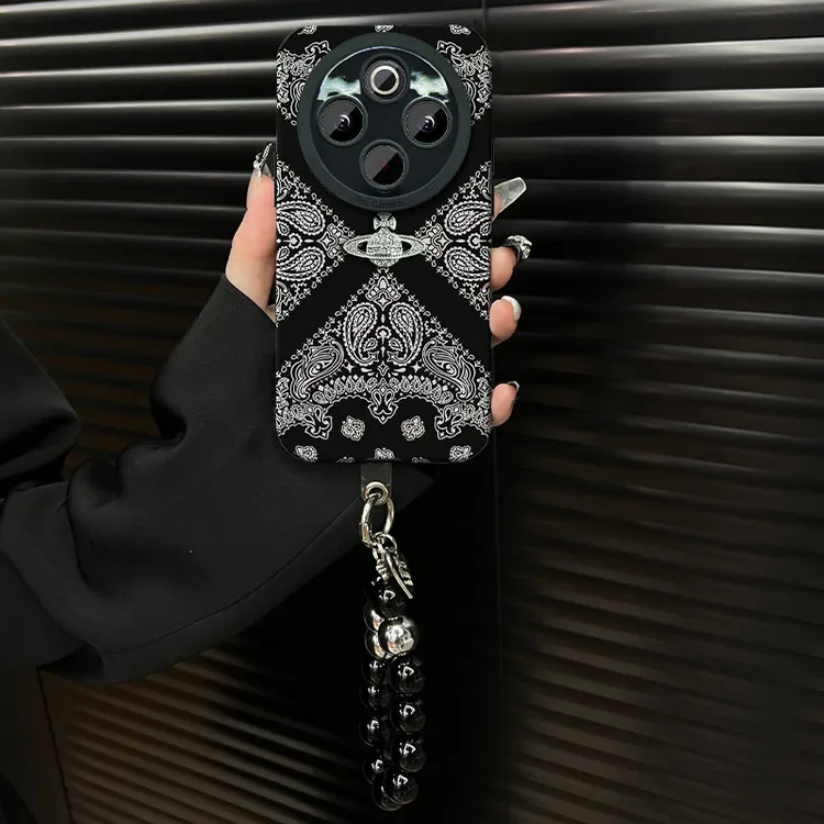 适用【vivoy300pro】2025复古花纹ins风小羊皮网红创意防摔手机壳女