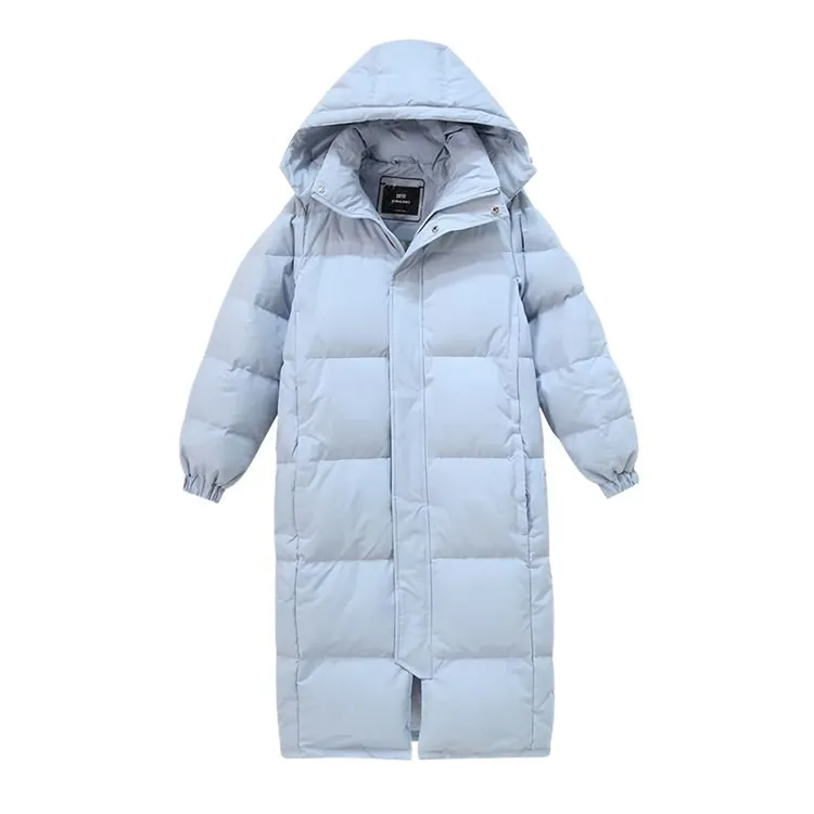 亮秋世羽羽绒服白鸭绒中戏羽绒服女长款过膝情侣款加厚外套