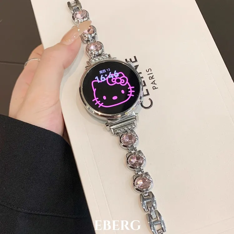 适用华为gt5手表表带5pro皓石kitty猫watch5女款gt4腕带gt6金属链