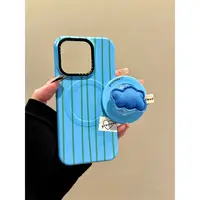 适用苹果iphone17promax条纹抱枕16pro磁吸15ins支架14韩风手机壳