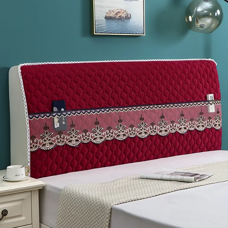 骋益新款全包加厚通用弧形床头罩夹棉防尘可拆洗实木皮床适用