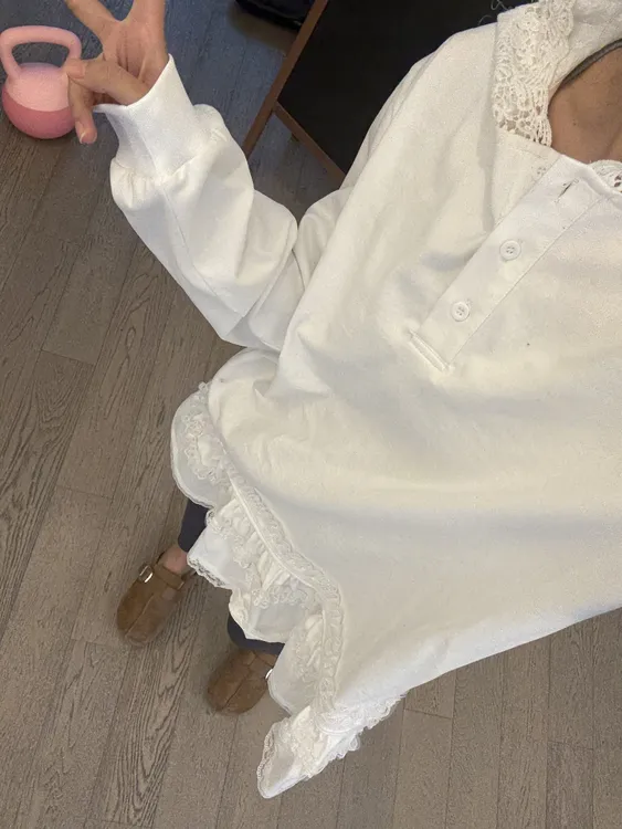 【蕾丝连帽裙】长袖休闲百搭大码时尚宽松潮流