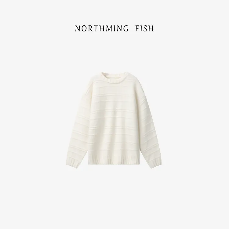 NorthMing fish「微糖奶油」简约耐看 极简风百搭保暖圆领毛衣