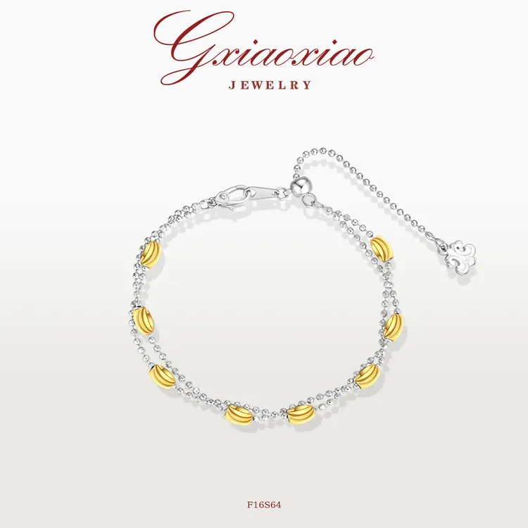 G XIAOXIAO 镀K金 轻奢气质时尚百搭双层意大利手链 F16S64