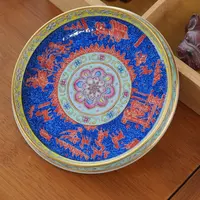 【YR】珐琅彩青花拓片描金   （鹿王本尊）壶承 