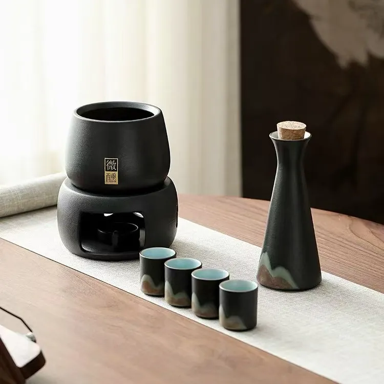 千里江山温酒器酒杯温酒壶烫酒黄酒煮酒器酒具加热壶故宫暖酒日式