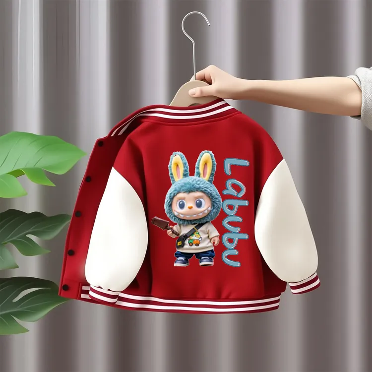 拉布布男童衣服秋冬2025新款儿童加绒冬季棒球男孩男童棒球服男童