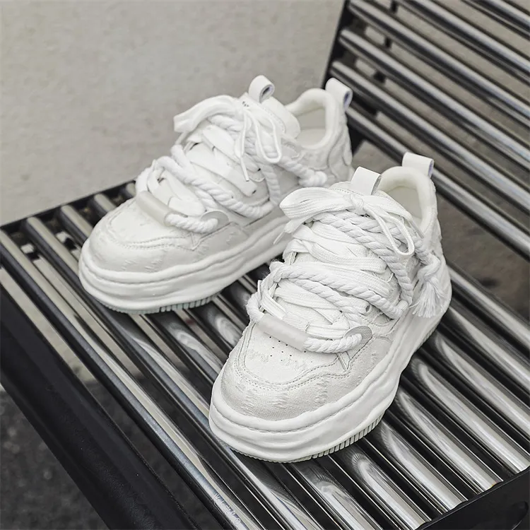 小众设计隐形增高款7CM厚底溶解鞋男女款休闲运动板鞋情侣5530