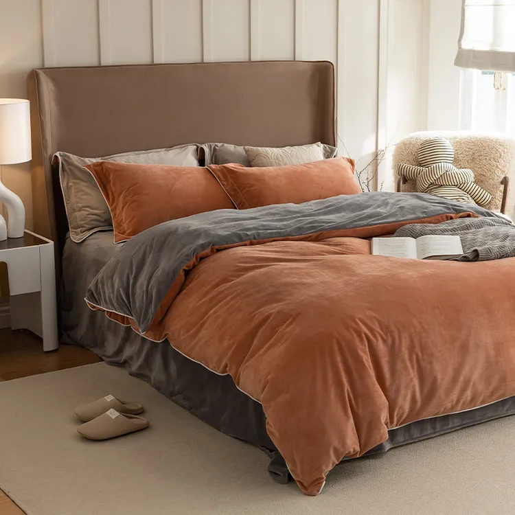 牛奶绒床上四件套珊瑚绒加绒被套床单床笠秋冬加厚保暖宿舍三件套