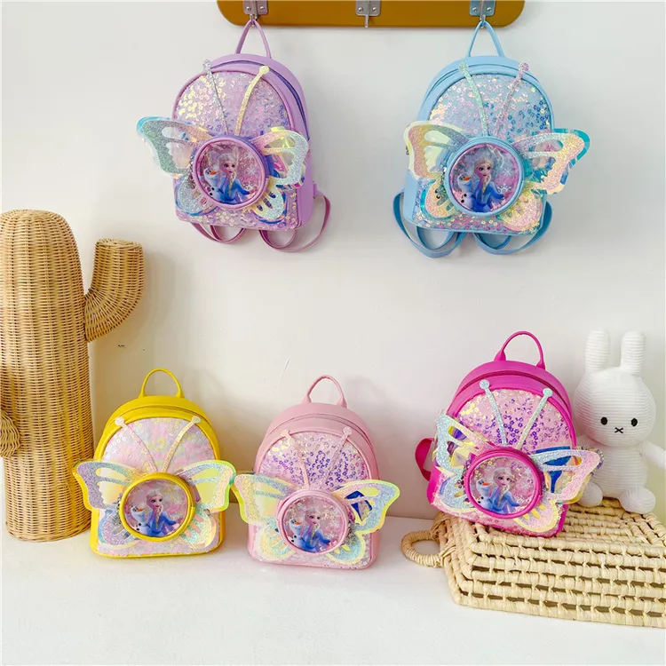 适用2023新款韩版儿童背包洋气公主轻便小书包幼儿园小孩亮片PU双