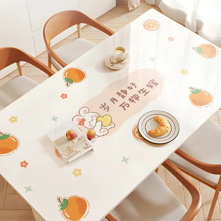 桌布防水防油又防烫免洗pvc软玻璃餐桌垫轻奢高级感茶几台布桌垫