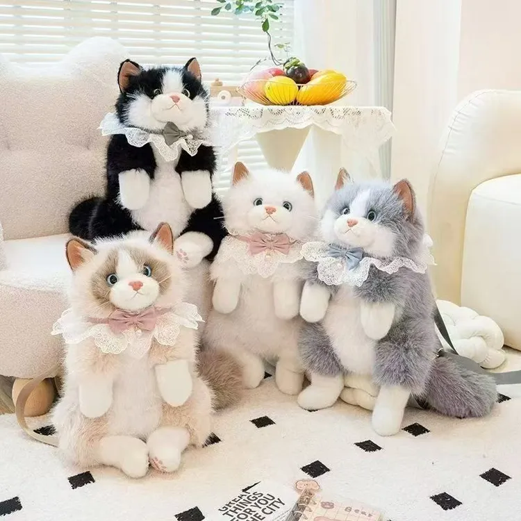 （双肩包包）可爱猫咪双肩包创意围巾款会叫的布偶猫咪背包礼物