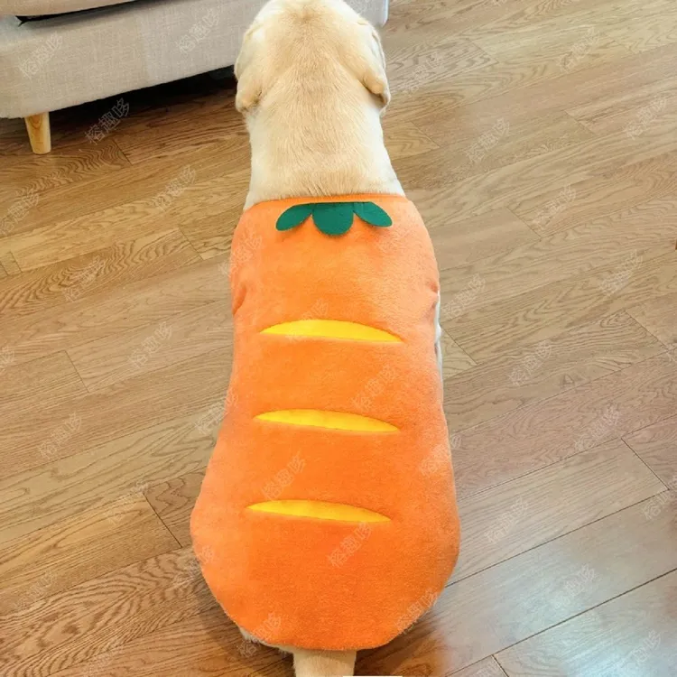 宠物狗狗衣服法兰绒秋冬保暖可爱萝卜背心中大型犬潮流拉布拉多萌