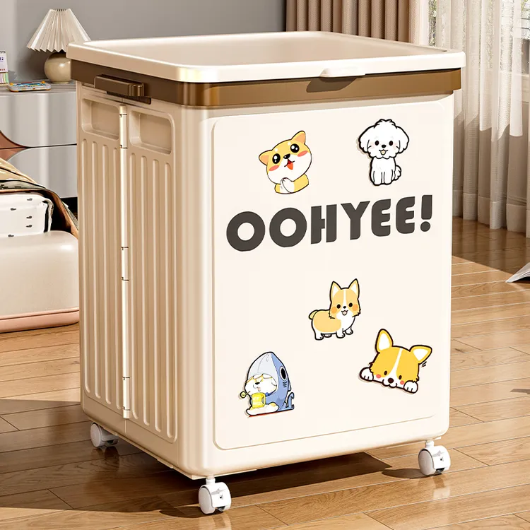 衣物收纳箱大容量家用折叠翻盖整理箱带滑轮超大玩具被子储物柜子