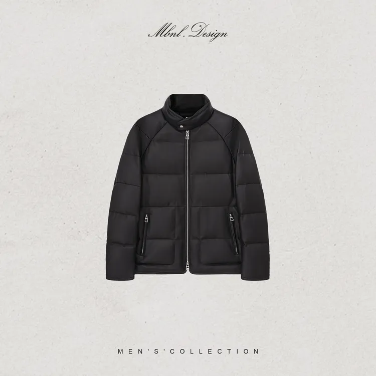 MBNL-F「油蜡.Lamb」秦磊男装90白鹅绒绵羊皮羊毛羽绒服LL-WYR7063