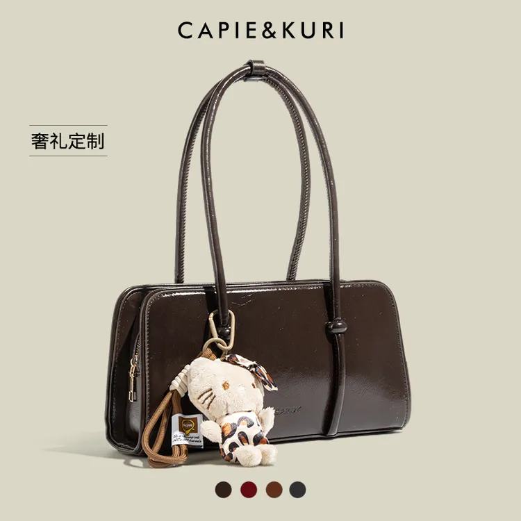 CAPIE&KURI高级感复古法棍包女士2025新款春夏时尚通勤手提腋下包