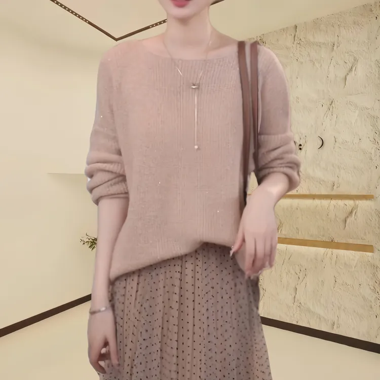 设计感气质显瘦温柔时尚毛针织衫女2025春季新款洋气慵懒风上衣女