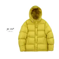 JIUER蓬蓬泡芙感拉链纯色保暖羽绒服 连帽时尚休闲加厚冬季6620