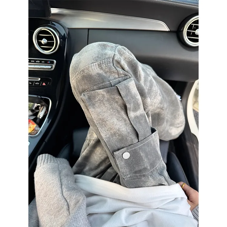 美式复古迷彩工装裤男夏季大口袋vibe休闲伐木裤子直筒微喇牛仔裤