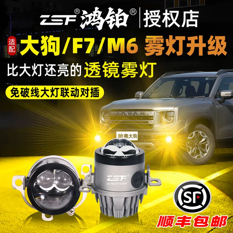 鸿铂适用于哈弗大狗双光雾灯坦克300黄金眼led双直射边牧激光炮