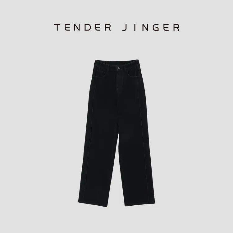 Tender Jinger【黑标】四面弹植绒直筒牛仔裤T53YON285X
