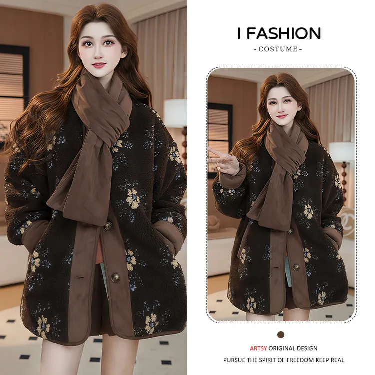 加厚设计感时尚潮流短外套女2025年冬季新款宽松遮肉显瘦保暖上衣