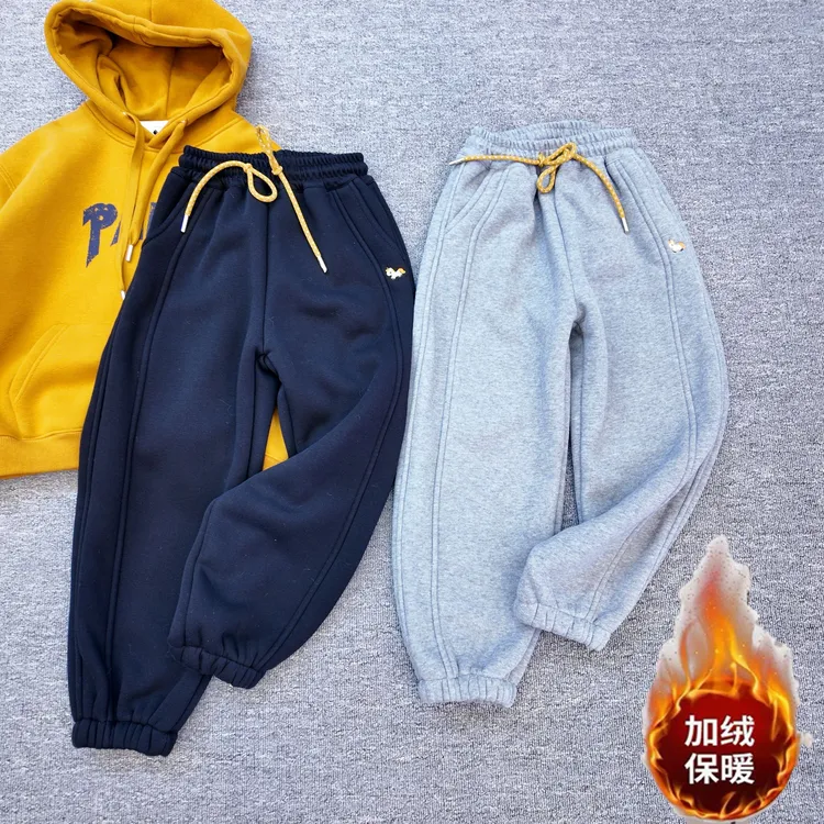 【小哥童装】男童冬款加绒长裤束脚加厚保暖休闲裤中大童裤KZ78699