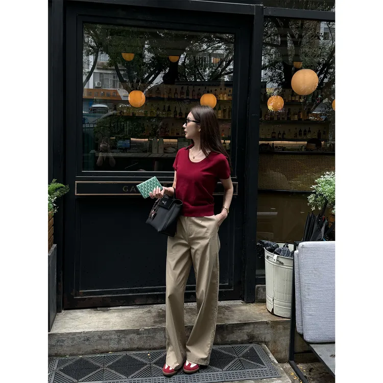 【夏日晨光】“99%进口棉”高质量设计感立体百搭显瘦透气休闲裤21479