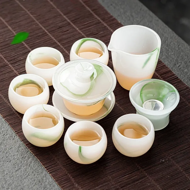飘绿琉璃茶具套装高档手工茶具套装家用客厅功夫泡茶整套送礼茶海