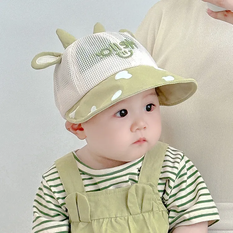 婴儿防晒遮阳帽子夏季薄款男童女童鸭舌帽小童宝宝透气防晒渔夫帽