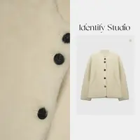  IDENTIFY冬季时尚纯羊毛单排扣温柔显瘦外套25AWZX1202009