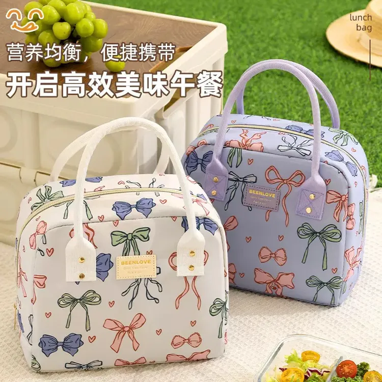 饭盒袋手提包大容量上班族学生午餐带饭包手拎便当包保温袋防水
