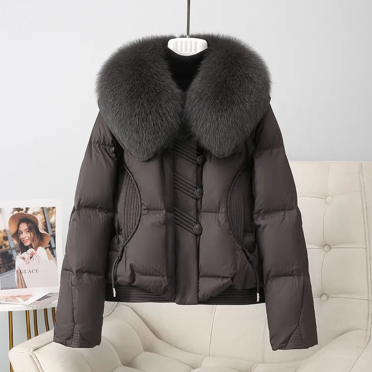 2025冬季新款大毛领翻领棉服女装设计感韩版宽松显瘦加厚保暖外套